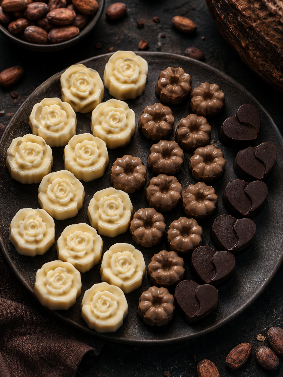 White, Dark & Milk Chocolates